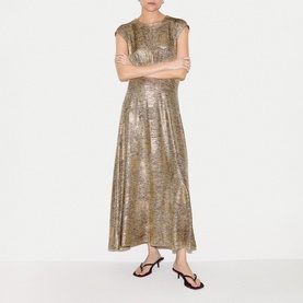 Shimmer Curved Seam Flared Dress