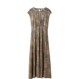 Shimmer Curved Seam Flared Dress