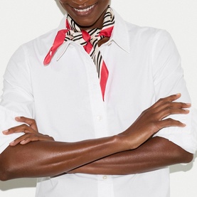 Striped Silk Square Scarf