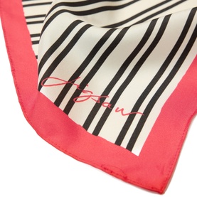 Striped Silk Square Scarf