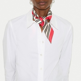 Striped Silk Square Scarf