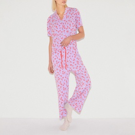 Two-Piece Swirl Posy Cropped Pyjama Set