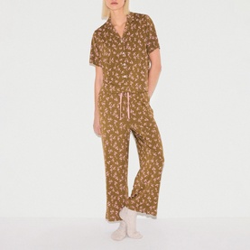 Two-Piece Swirl Posy Cropped Pyjama Set