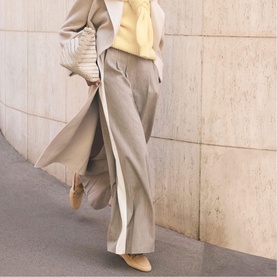 Side Stripe High-Rise Wide Leg Trousers