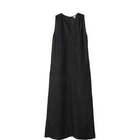 Side Pocket Linen Flared Dress