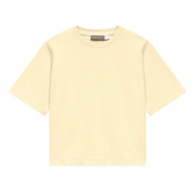 Mint Velvet yellow oversized short-sleeve crew neck T-shirt, relaxed boxy fit in soft cotton fabric