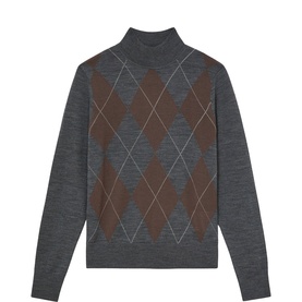 Sage Argyle Knitted Sweater