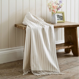 Salcombe Stripe Throw Latte