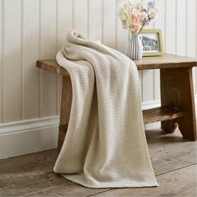 Saunton Stitch Throw Oatmeal