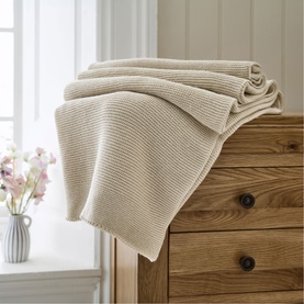 Saunton Stitch Throw Oatmeal