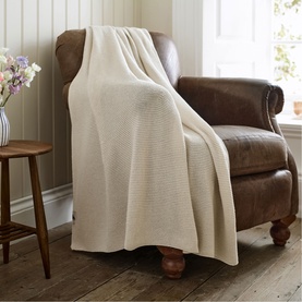 Saunton Stitch Throw Oatmeal