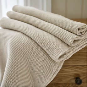 Saunton Stitch Throw Oatmeal