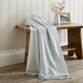 Salcombe Stripe Throw Sky Blue