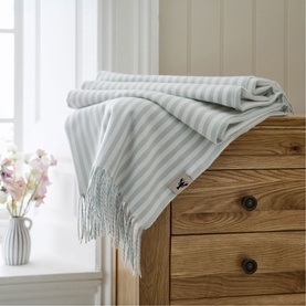 Salcombe Stripe Throw Sky Blue