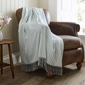 Salcombe Stripe Throw Sky Blue