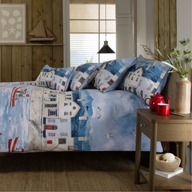 Coastal Fishing Village Duvet Set Multi