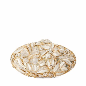 Extravagant Embellished Hard Case Clutch