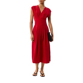 Panel Pleated Flared Dress