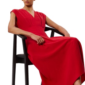 Panel Pleated Flared Dress