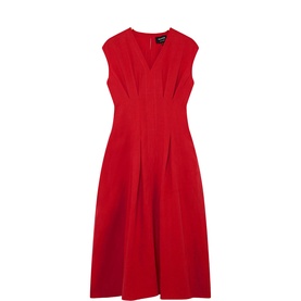 Panel Pleated Flared Dress