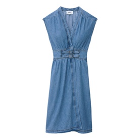Love Buckle Wrap Flared Dress