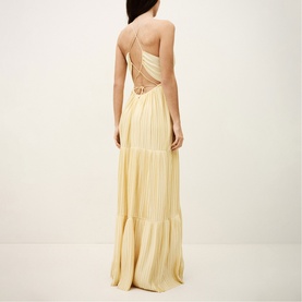 Wasta Pleated Tiered Flared Dress