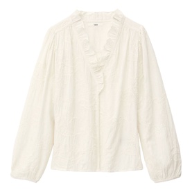 Petty Jacquard Ruffle Blouse