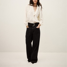 Petty Jacquard Ruffle Blouse