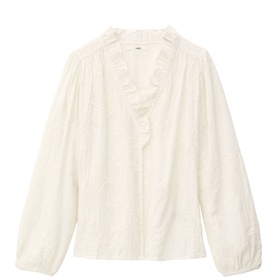 Petty Jacquard Ruffle Blouse