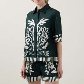 Emeraude Printed Silk Shirt