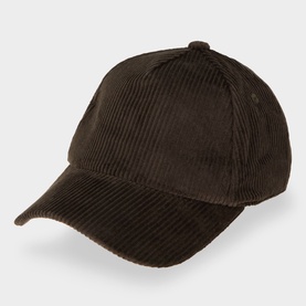 Max Mara Weekend brown corduroy baseball cap with structured brim and six-panel design, 100% cotton