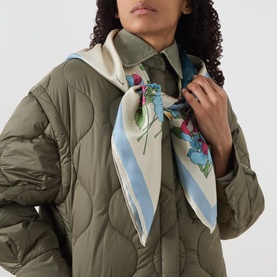 Onestoring Floral Silk Square Scarf