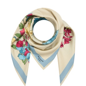 Onestoring Floral Silk Square Scarf