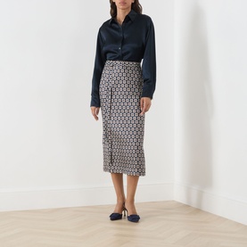 Geranio Printed Silk Wrap Skirt