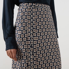 Geranio Printed Silk Wrap Skirt