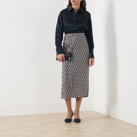 Geranio Printed Silk Wrap Skirt