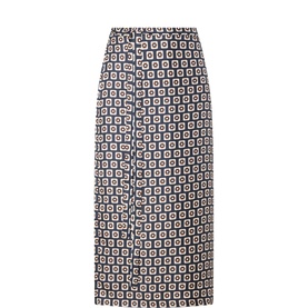Geranio Printed Silk Wrap Skirt