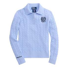 Cable Knit Polo Sweater