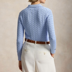Cable Knit Polo Sweater