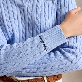 Cable Knit Polo Sweater