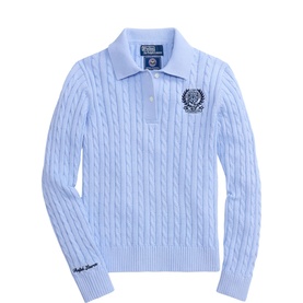 Cable Knit Polo Sweater