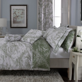 Toile De Jouy Filled Cushion Sage