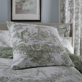 Toile De Jouy Filled Cushion Sage