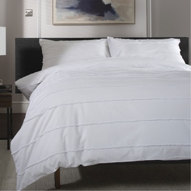 On The Line Duvet Set White
