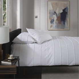 On The Line Duvet Set White