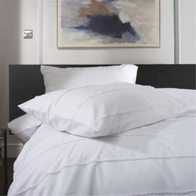 On The Line Duvet Set White