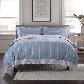 Pinstripe Duvet Set Fog