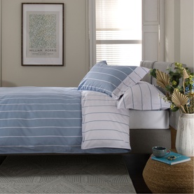 Pinstripe Duvet Set Fog
