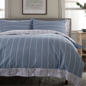 Pinstripe Duvet Set Fog