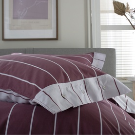 Pinstripe Duvet Set Burgundy